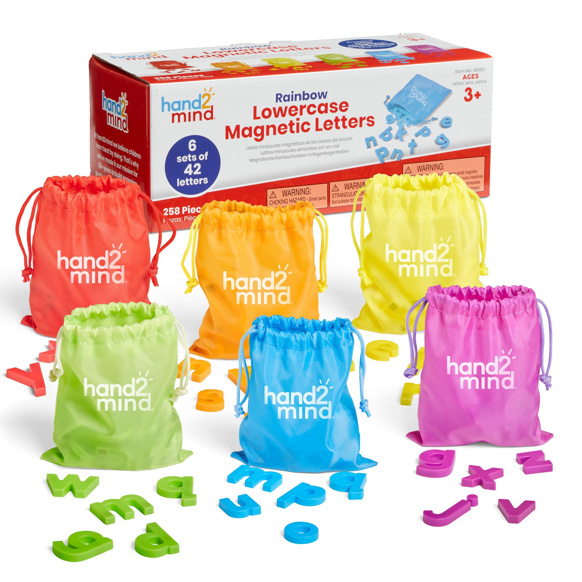 Magnetic Letters Hand2mind Rainbow, Minúscula Para Niños (juego De 6) - Venta Internacional.