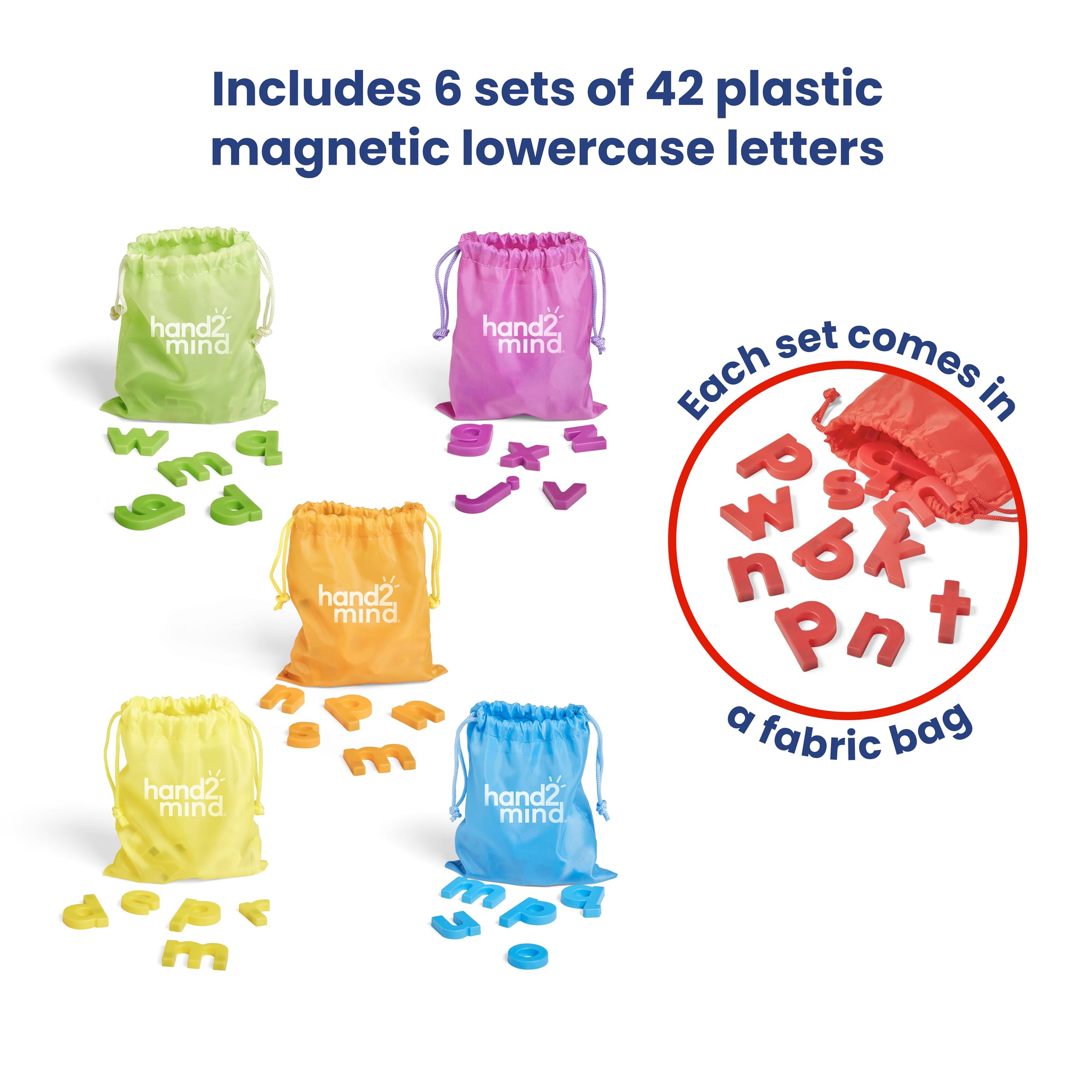 Foto 3 pulgar | Magnetic Letters Hand2mind Rainbow, Minúscula Para Niños (juego De 6) - Venta Internacional.