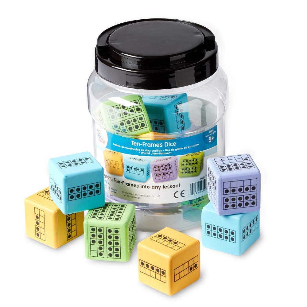 Foam Dice Hand2mind Ten Frame Para Aula (juego De 12) - Venta Internacional.