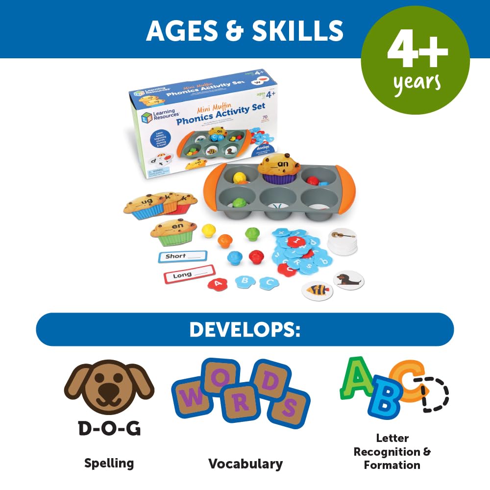 Foto 6 pulgar | Set De Actividades Learning Resources Mini Muffin Phonics, 70 Piezas - Venta Internacional.