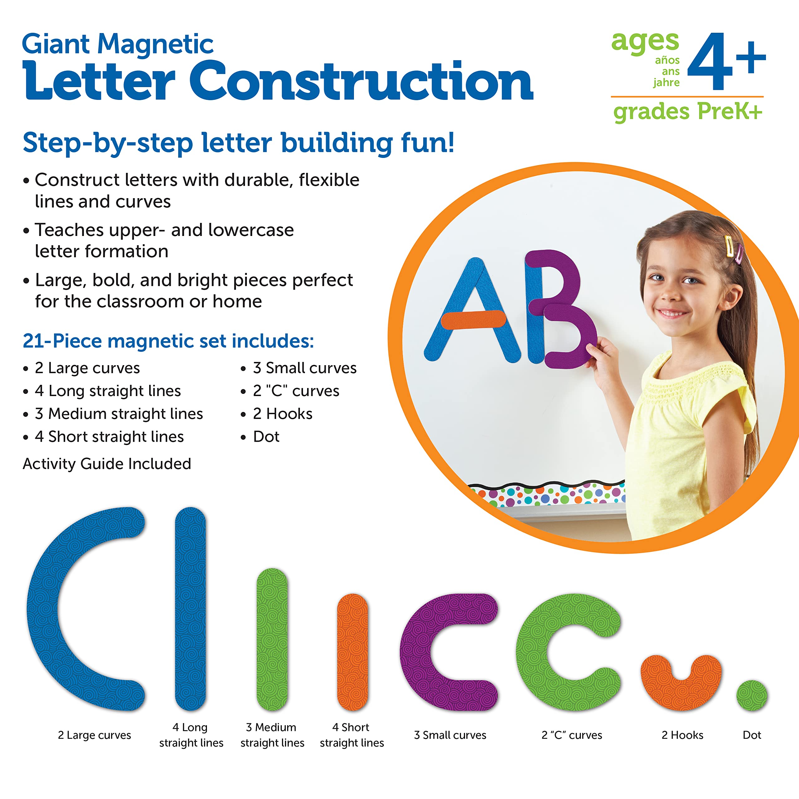 Foto 7 pulgar | Recursos De Aprendizaje Sobre La Construcción De Letras Magnéticas, 21 Piezas, 4 O Más - Venta Internacional.