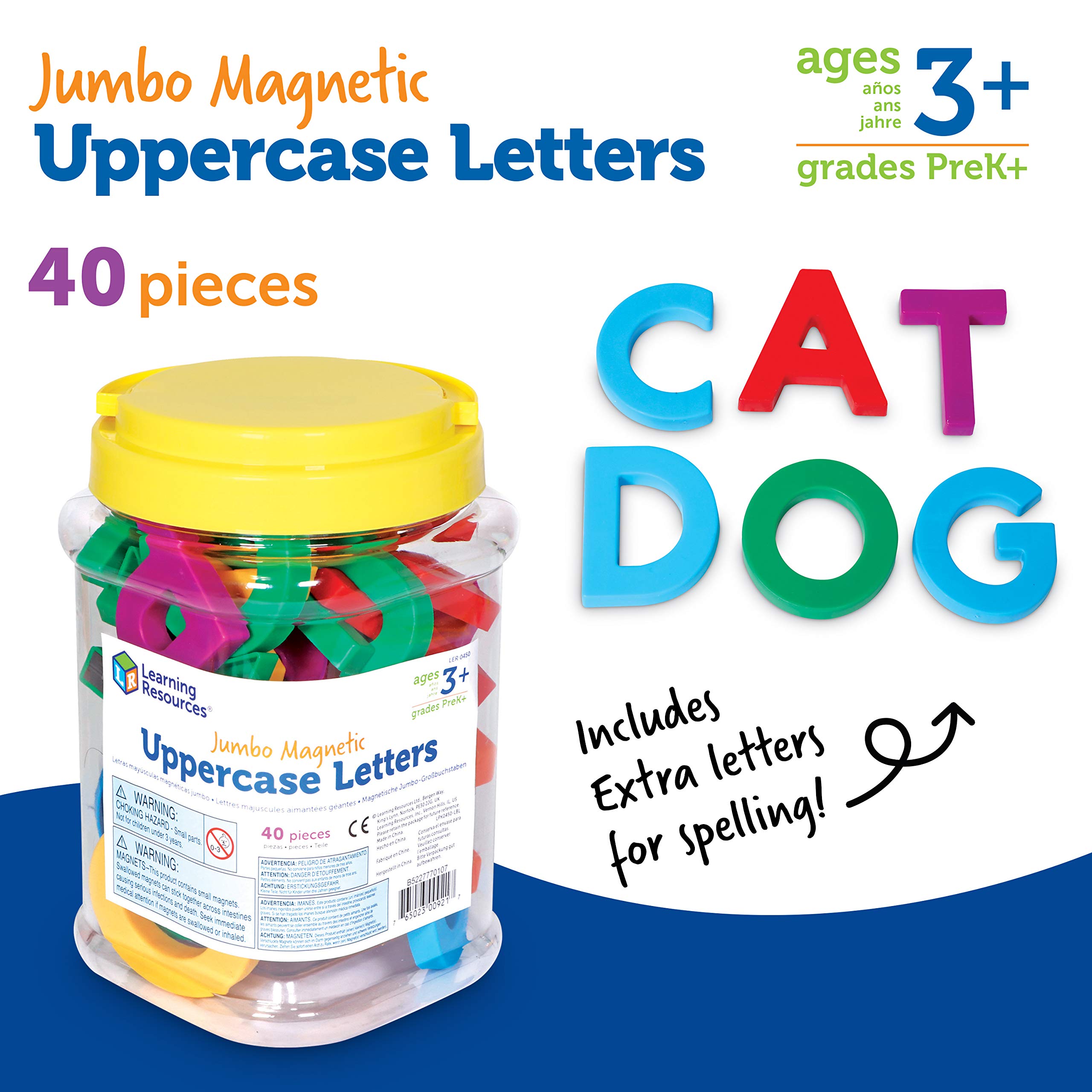 Foto 7 pulgar | Recursos De Aprendizaje Con Letras Mayúsculas Magnéticas Jumbo, 40 Unidades - Venta Internacional.