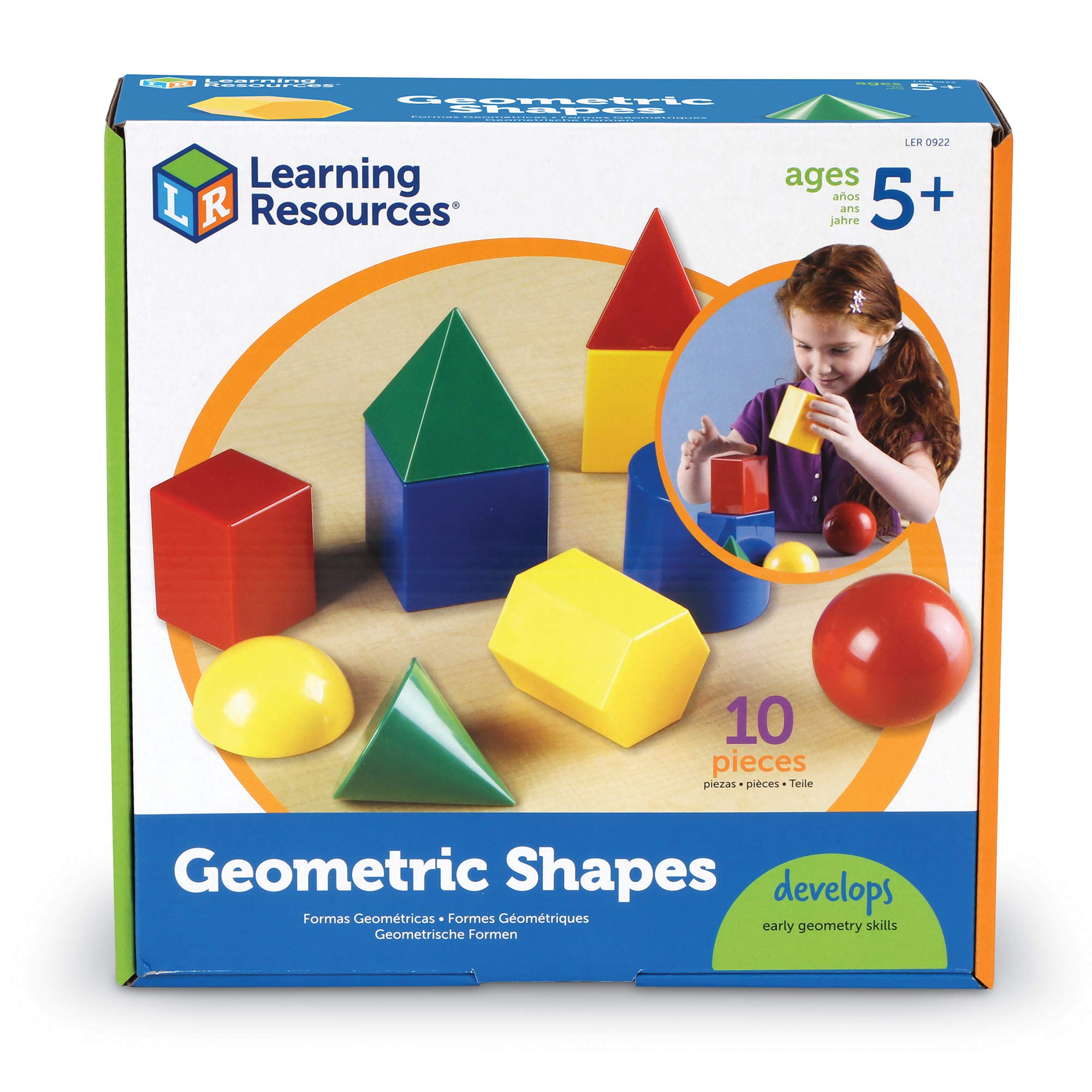 Foto 4 pulgar | Recursos De Aprendizaje De Formas Geométricas, Tamaño Grande, 10 Piezas - Venta Internacional.