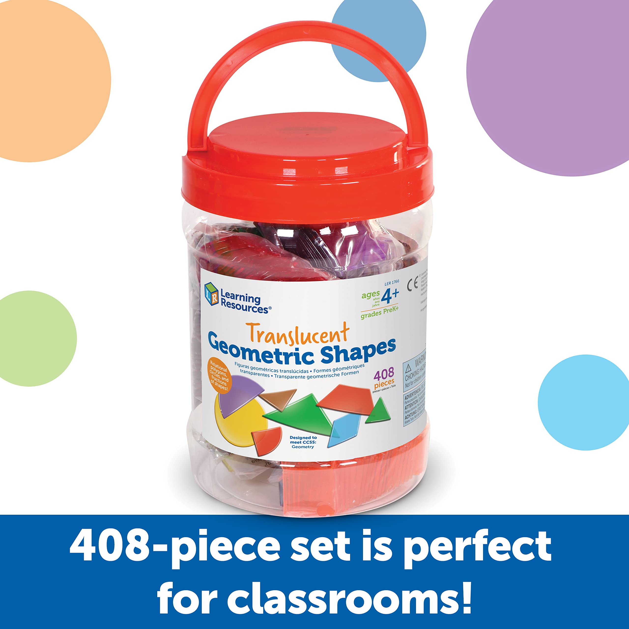 Foto 5 pulgar | Set De Formas Geométricas Learning Resources 408 Piezas Para Prek+ - Venta Internacional.