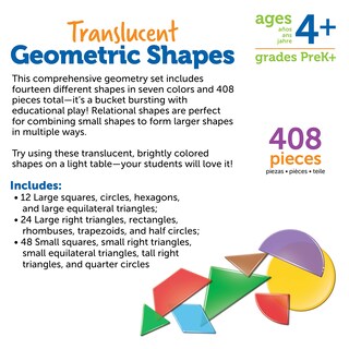 Foto 6 | Set De Formas Geométricas Learning Resources 408 Piezas Para Prek+ - Venta Internacional.