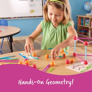 Foto 2 | Recursos De Aprendizaje De Geometry Set ¡sumérjase En Las Formas! 129 Piezas - Venta Internacional.