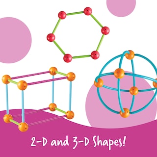 Foto 3 | Recursos De Aprendizaje De Geometry Set ¡sumérjase En Las Formas! 129 Piezas - Venta Internacional.