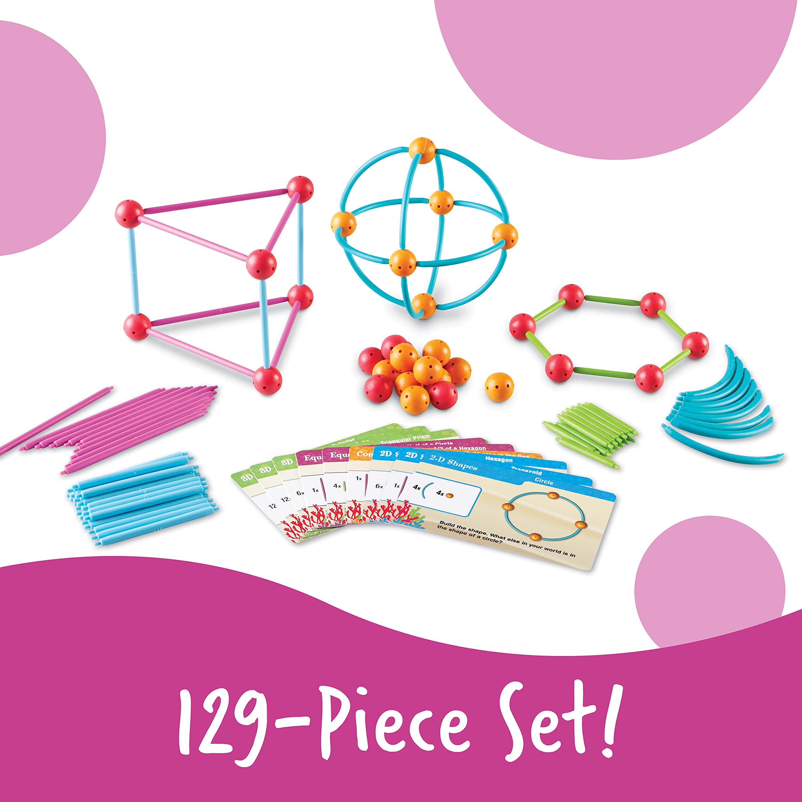 Foto 6 | Recursos De Aprendizaje De Geometry Set ¡sumérjase En Las Formas! 129 Piezas - Venta Internacional.