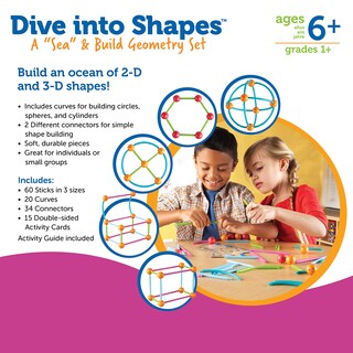 Foto 7 | Recursos De Aprendizaje De Geometry Set ¡sumérjase En Las Formas! 129 Piezas - Venta Internacional.