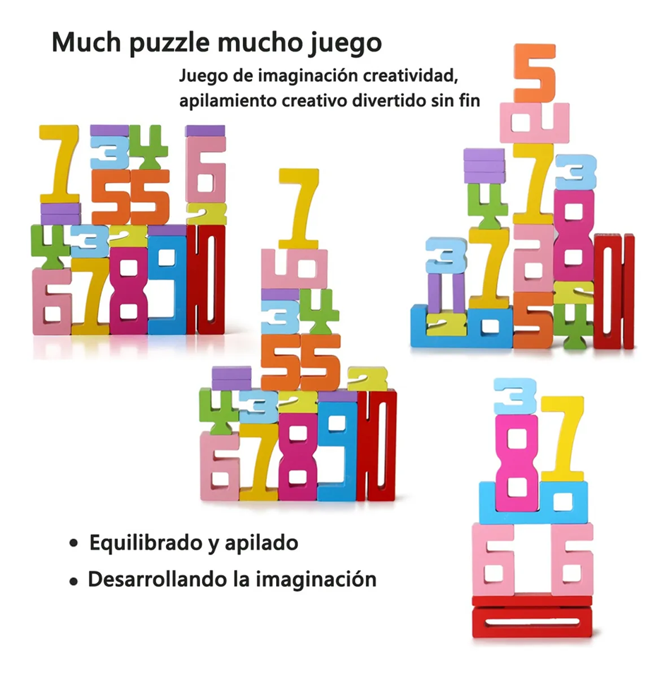 Foto 4 pulgar | Juguete Didáctico De Números Y Letras De Madera