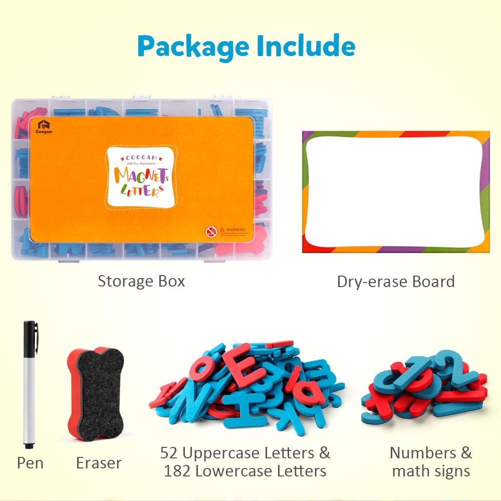 Foto 6 | Juego De Juguetes Educativos Coogam Magnetic Letters 251 Piezas Con Tablero - Venta Internacional.