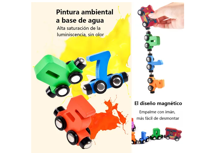 Foto 4 pulgar | Juego Didactico Tren Madera Digital Magnetico Desarrollo Del