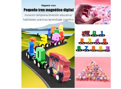 Foto 4 | Juego Didactico Tren Madera Digital Magnetico Desarrollo Del