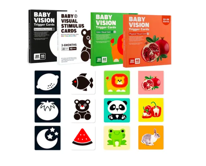 Foto 2 pulgar | 4 Xtellar Juegos De Tarjetas De Estimulación Visual Para Niños 80pcs