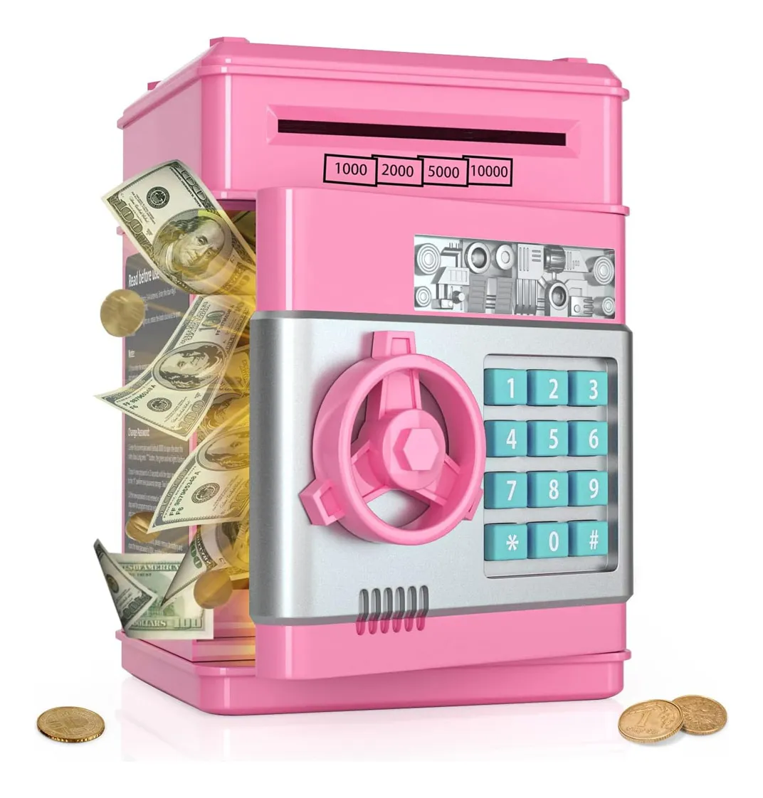 Foto 1 | Alcancía Electrónica Infantil Con Contraseña, Monedas Y Billetes Para Niños Color Rosa