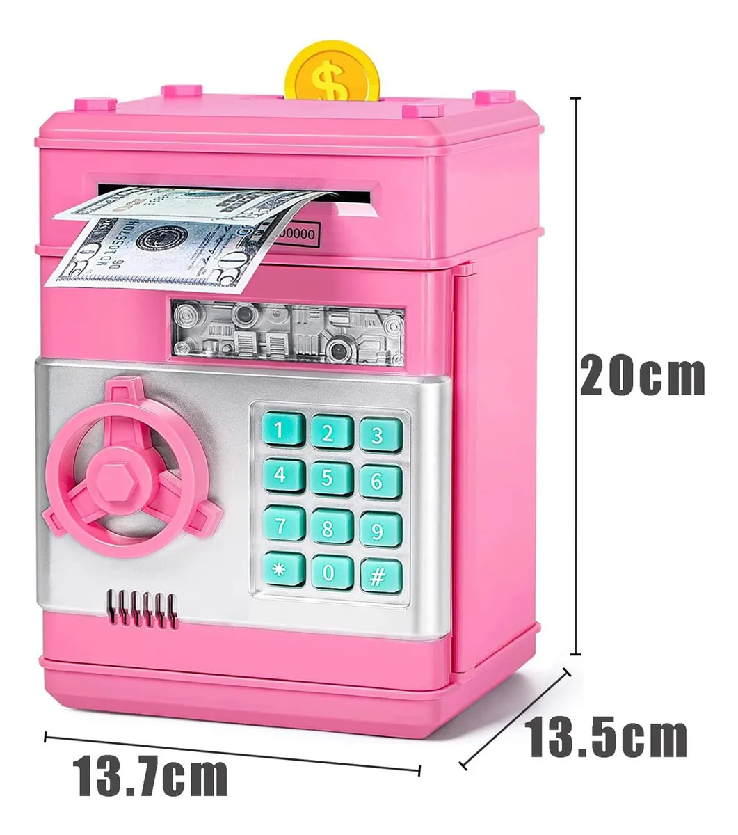 Foto 3 pulgar | Alcancía Electrónica Infantil Con Contraseña, Monedas Y Billetes Para Niños Color Rosa