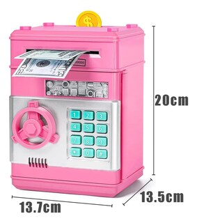 Foto 2 | Alcancía Electrónica Infantil Con Contraseña, Monedas Y Billetes Para Niños Color Rosa