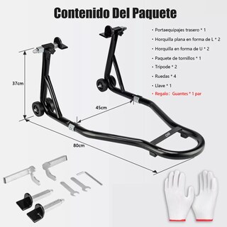 Foto 4 | Caballete Moto Ajustable Acero 500kg 80cm Eo Safe Imports Esi-20967 Negro