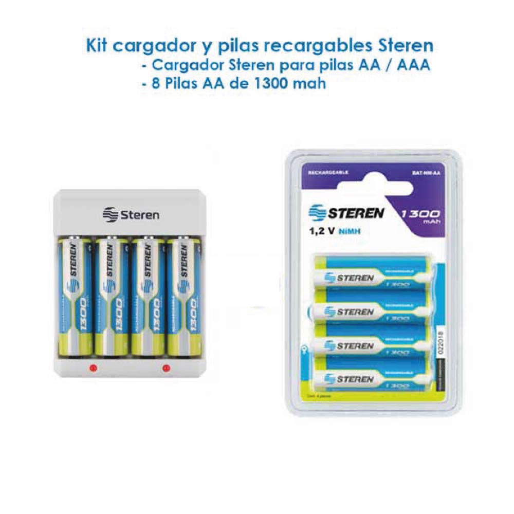 Foto 3 pulgar | Pila Recargable Steren AA BAT-NM-AA 1.2 V 4 Piezas
