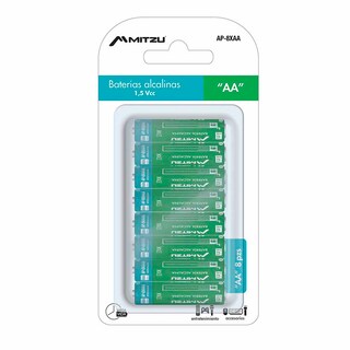 Foto 3 | Baterías Alcalinas Mitzu Ap-8xaa AA