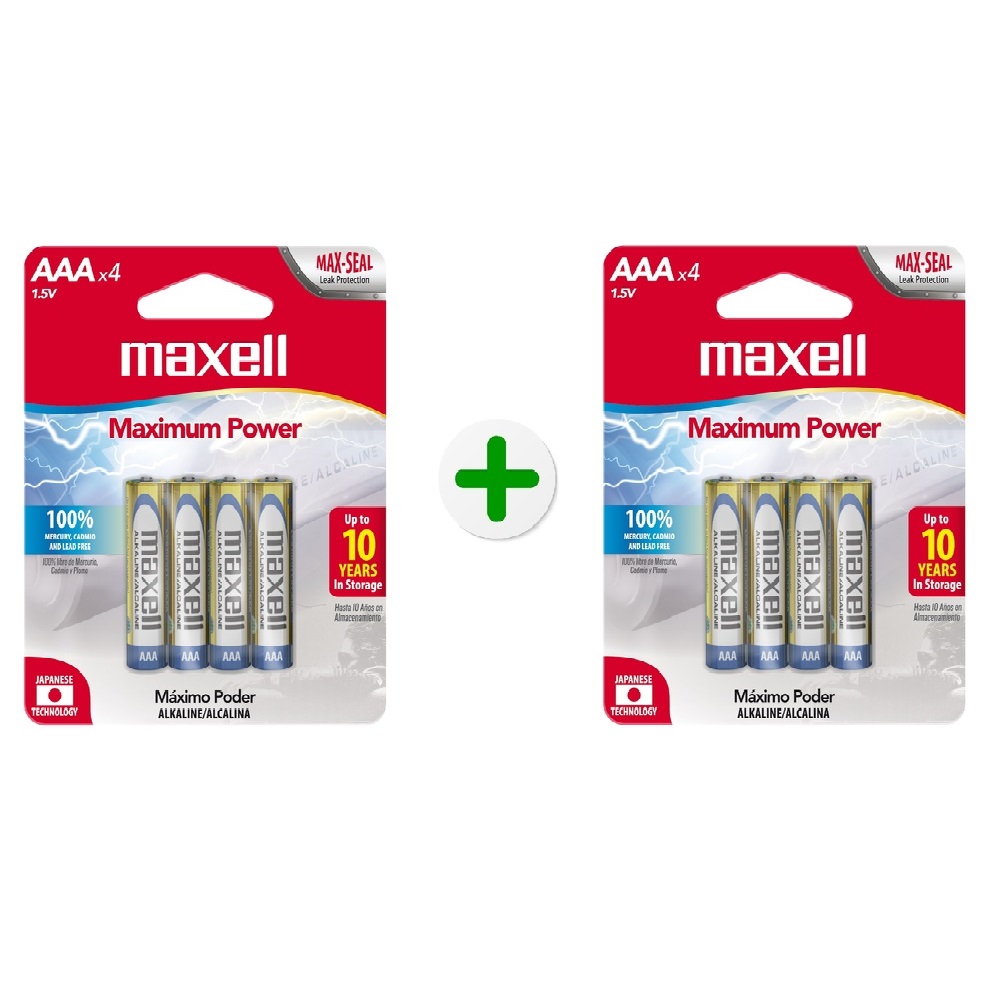 Foto 1 | Pilas Alcalinas Triple A Maxell/ 8 pz/ Baterías Aaa