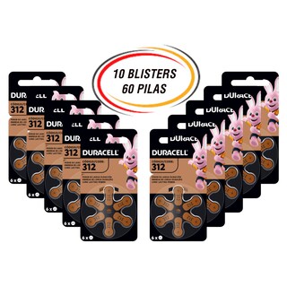 Foto 2 | Pilas Auditivas Duracell Mod 312 Zinc Aire 1.4v 60 Piezas