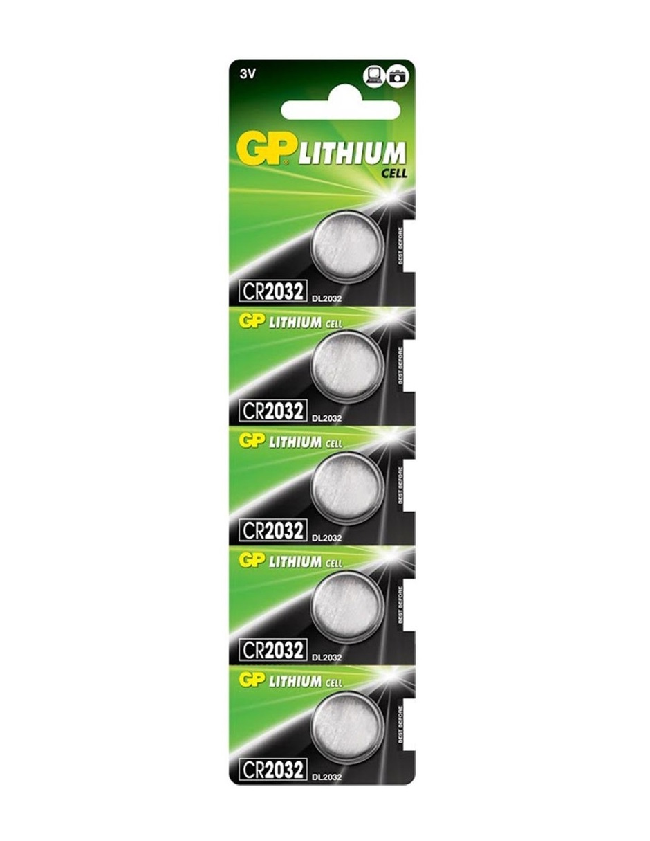 Foto 2 pulgar | Pilas de Litio GP Batteries CR2032 color Plata de 3 V Pack con 5 PZAS