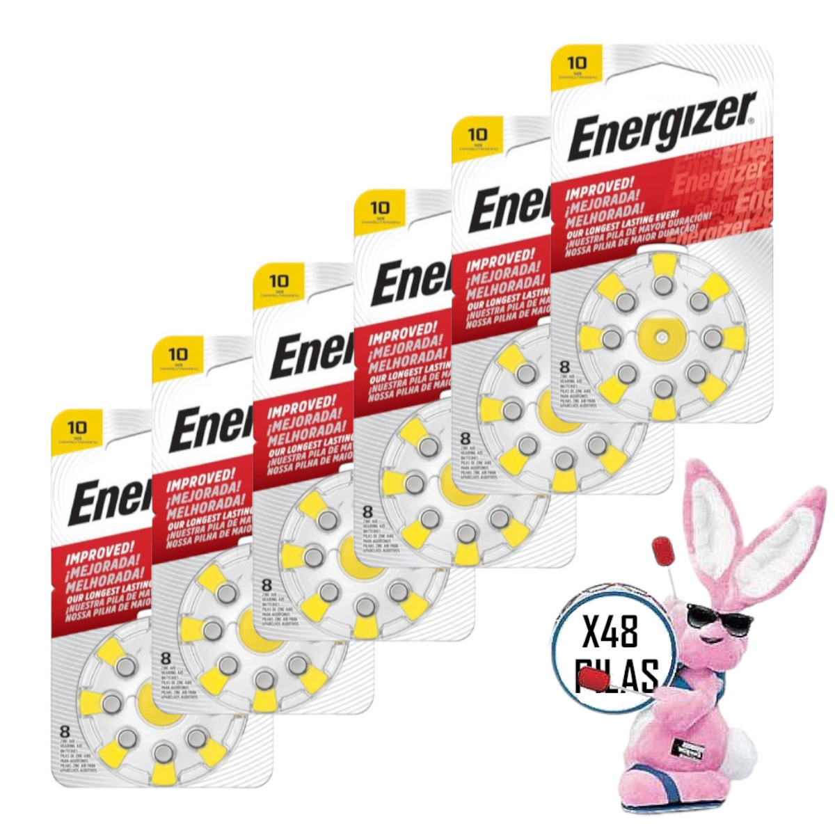 Batería Pila Auditiva Energizer Az10 48 Piezas de 1.45 V