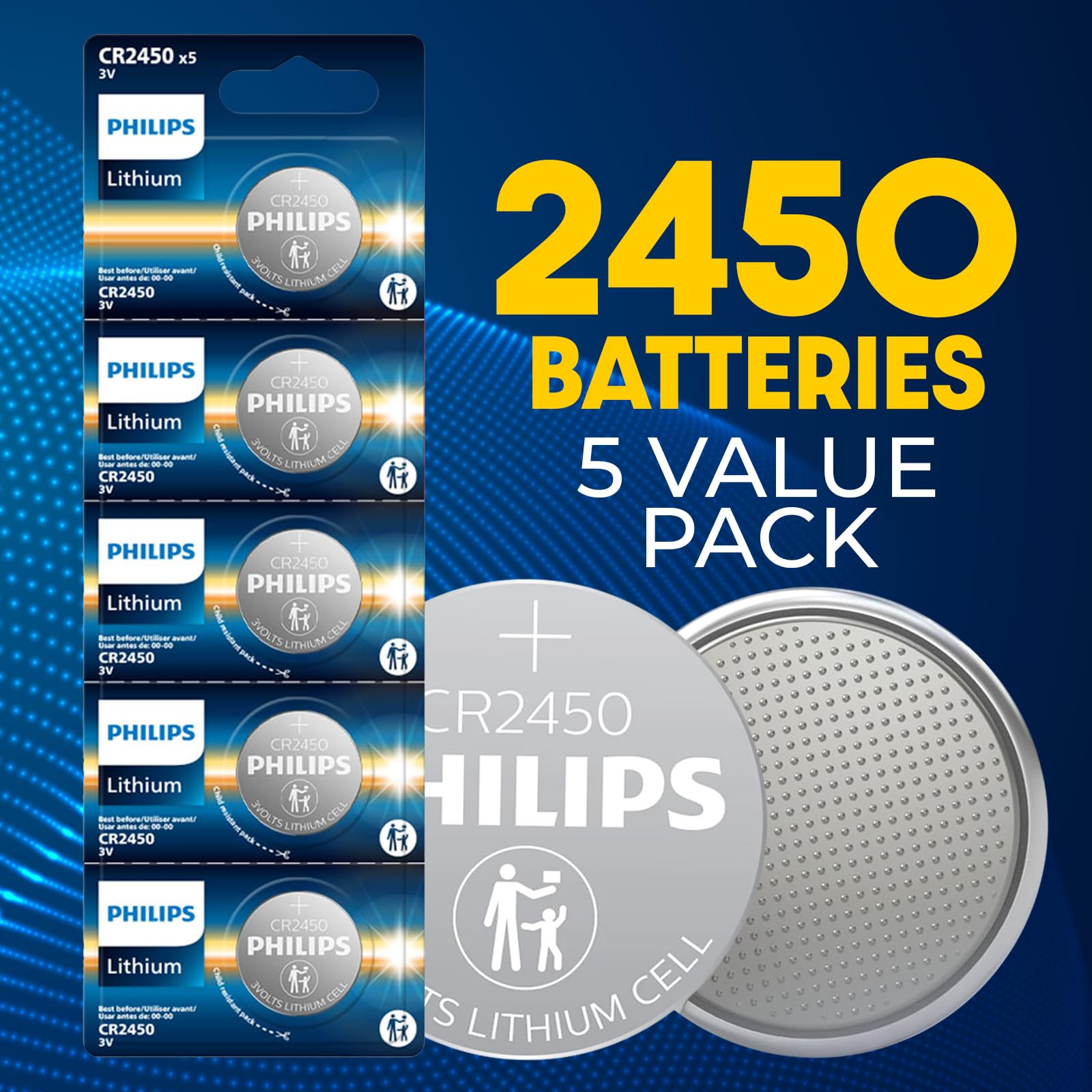 Foto 3 | Batería Philips Cr2450 De Litio Tipo Moneda De 3 V [paquete De 5] - Venta Internacional.
