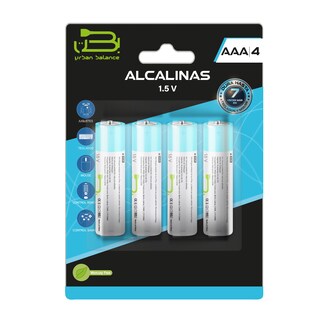 Foto 1 | Baterías Alcalinas Aaa De 4 Piezas Urban Balance