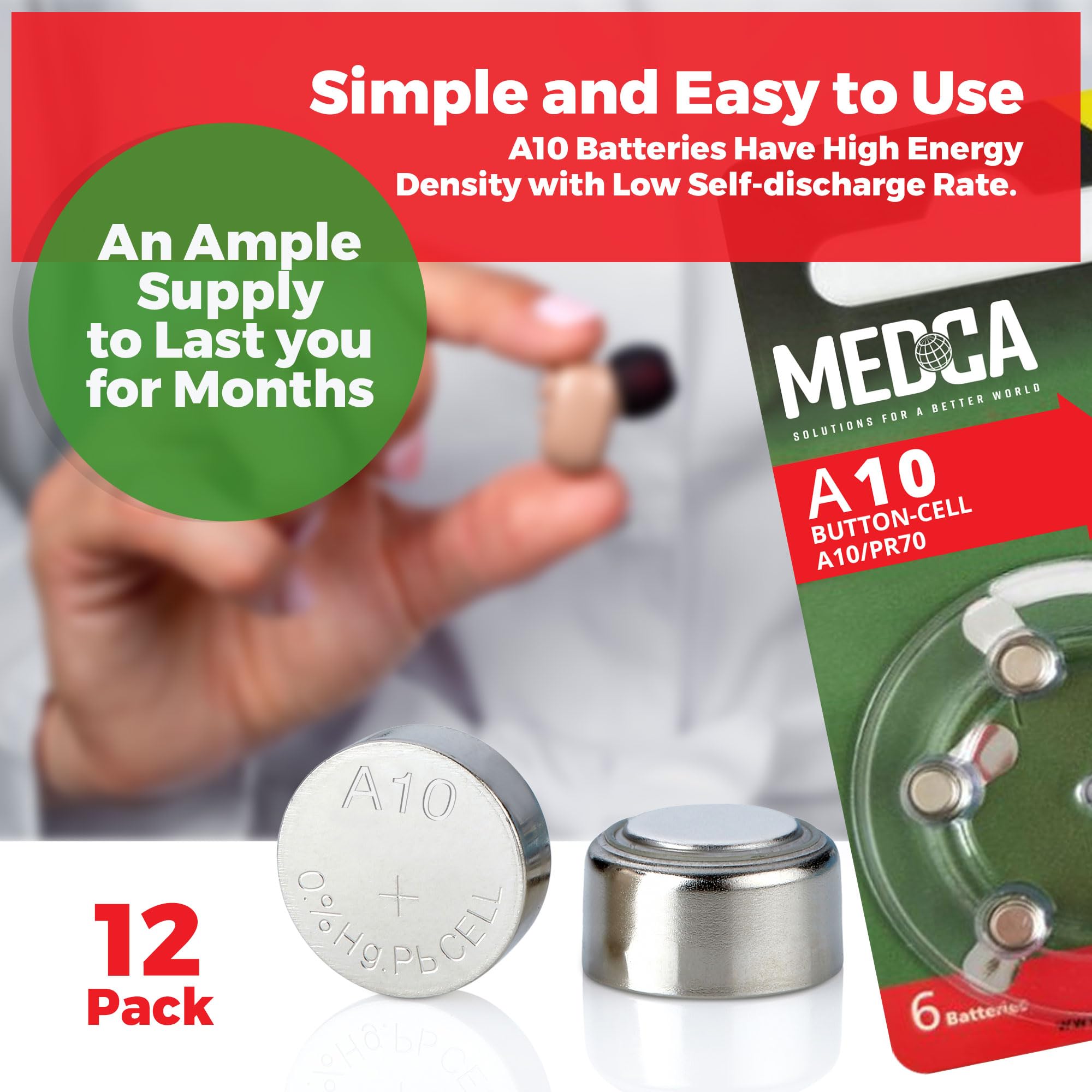 Foto 8 pulgar | Pilas Para Audífonos Medca A10, 1,45 V, Zinc Y Aire, Paquete De 12 - Venta Internacional.