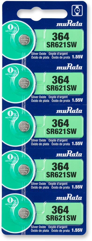 Batería Murata Sr621sw, 1,55 V, 18 Mah, Óxido De Plata (5 Veces) - Venta Internacional.