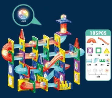 Foto 3 | Set de Bloques de Construcción Magnéticos Luminosos 105 Piezas - Venta Internacional