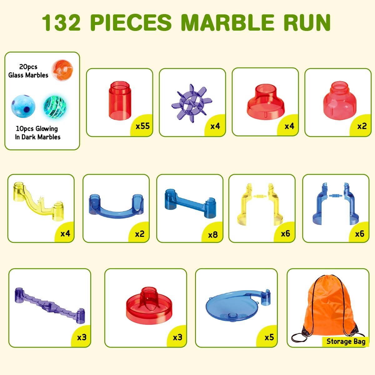 Foto 3 pulgar | Juguete De Construcción Marble Run Meland Marble Maze De 132 Piezas Para Mayores De 3 Años - Venta Internacional.