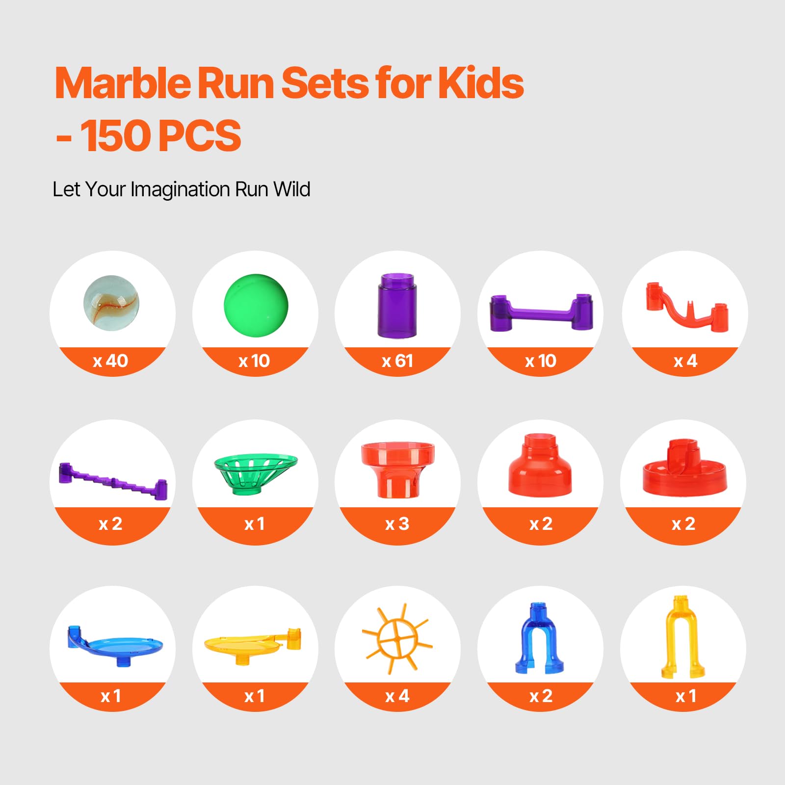 Foto 6 pulgar | Set Marble Run Vevor De 150 Piezas Con 10 Canicas Brillantes De Más De 3 Años - Venta Internacional.