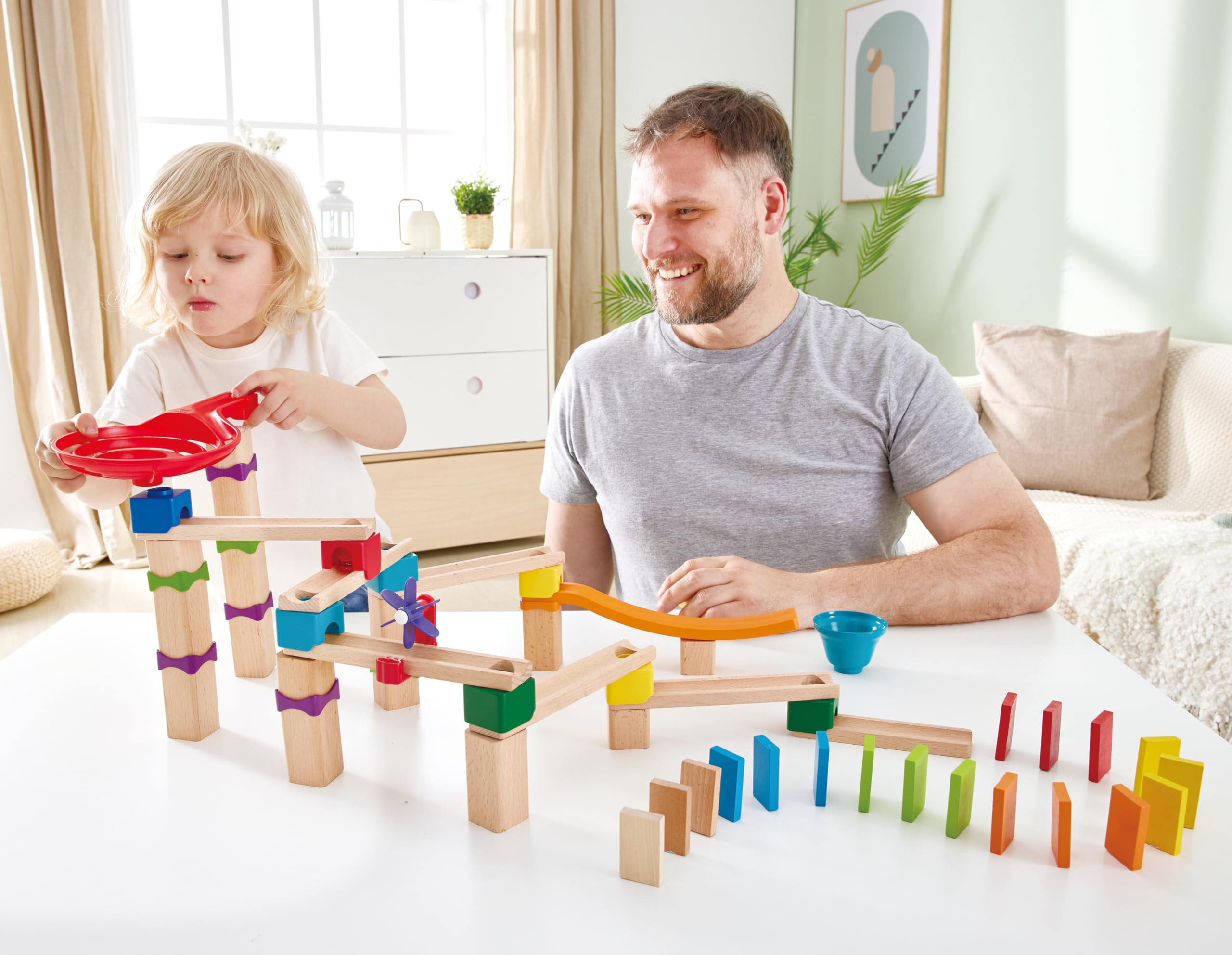 Foto 3 | Madera Con Forma De Pista De Carreras Marble Run, Hecha A Mano, Con Dominó, 81 Piezas - Venta Internacional.