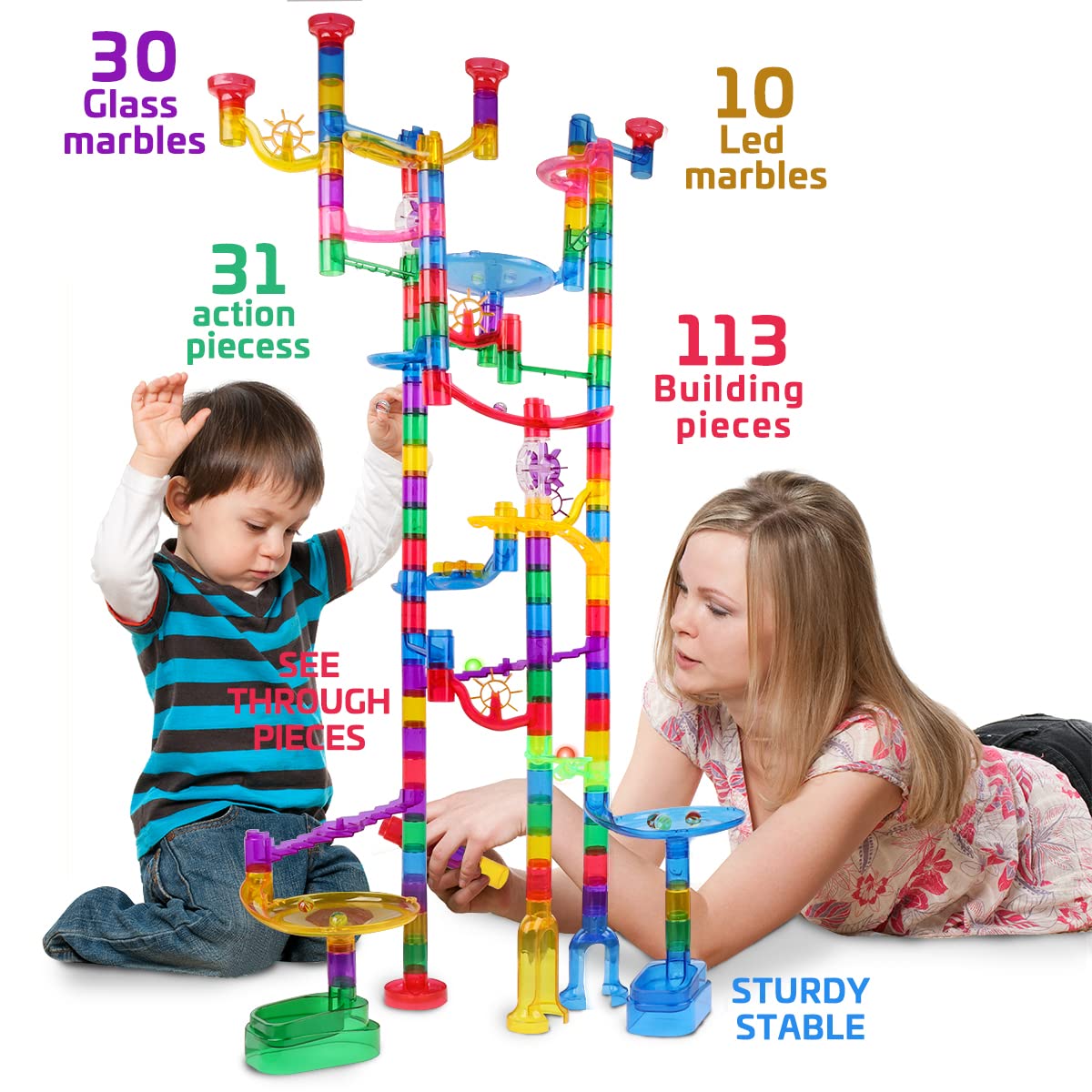 Foto 3 | Set Marble Run Meland Marble Race Track 153 Piezas Para Niños - Venta Internacional.