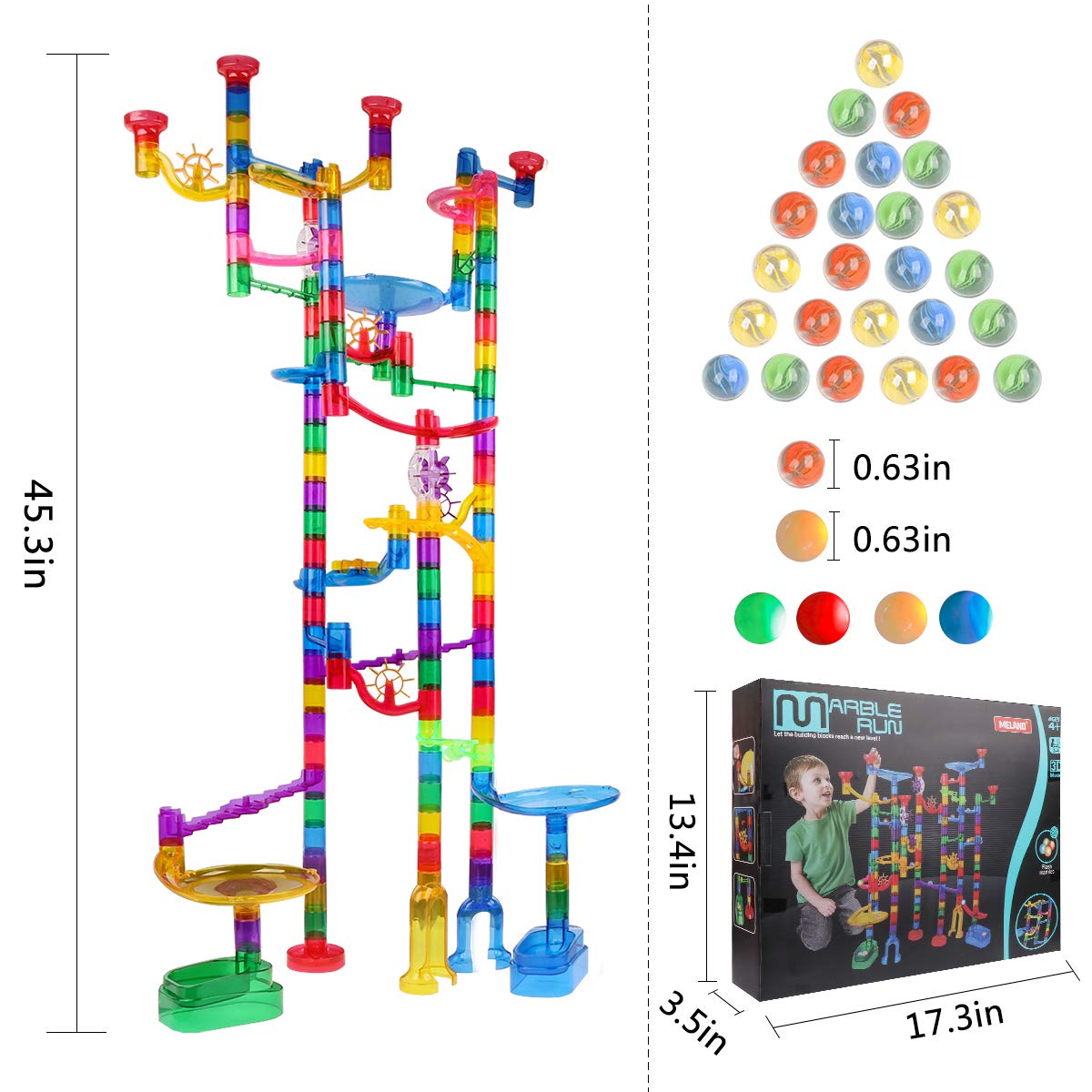 Foto 5 | Set Marble Run Meland Marble Race Track 153 Piezas Para Niños - Venta Internacional.