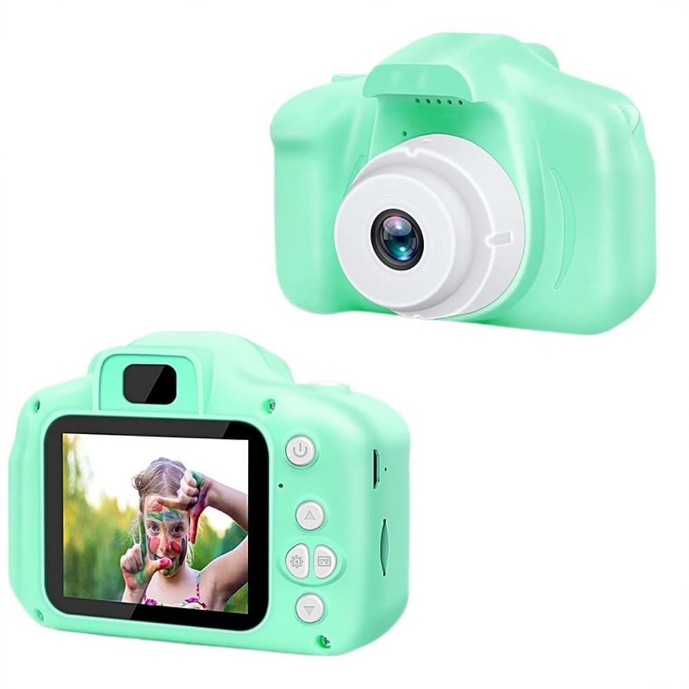 Cámara Digital De Regalo Para Niños Con Pantalla Hd 1080p Verde Con Tarjeta De 32 Gb - Venta Internacional.