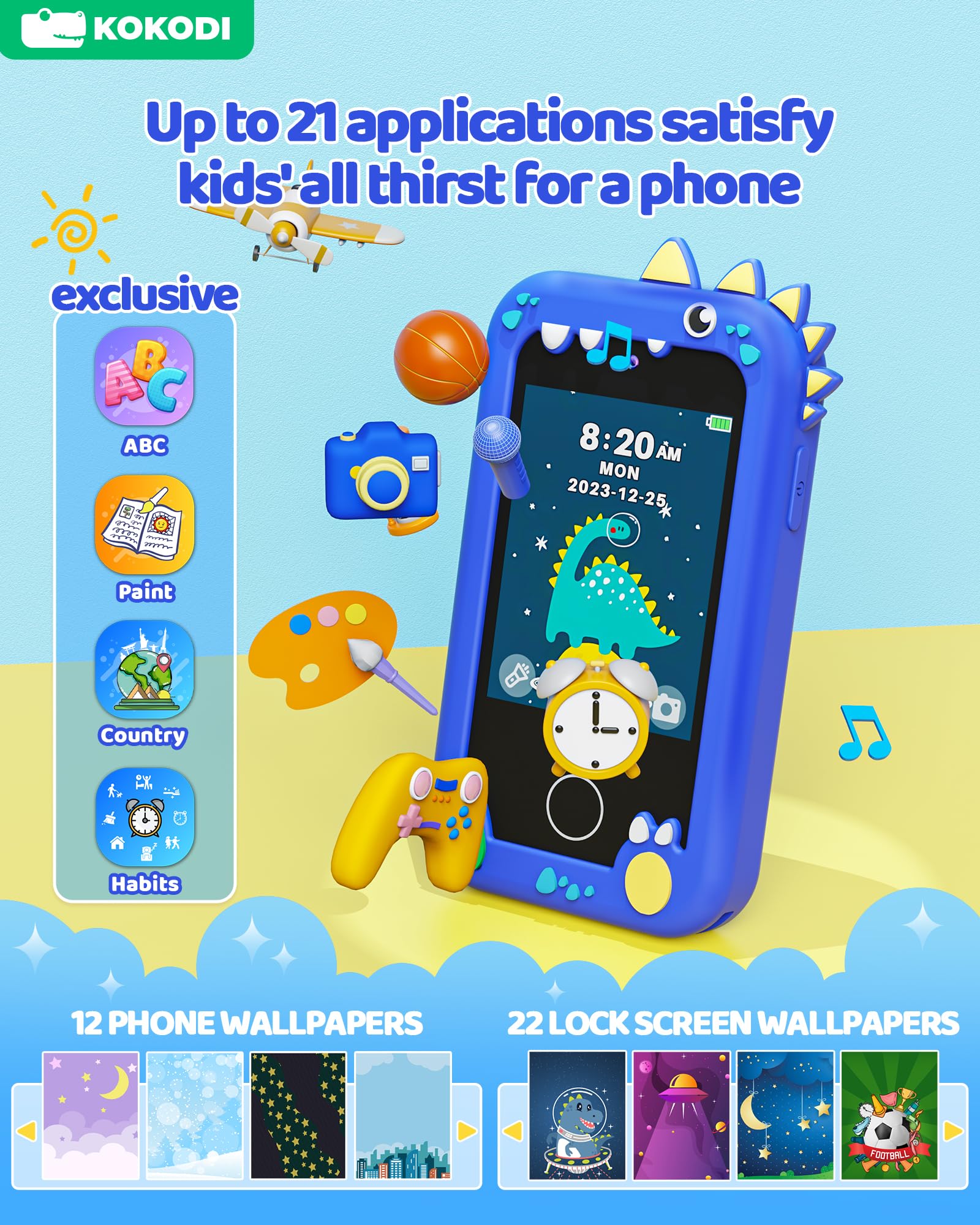 Foto 4 pulgar | Teléfono Inteligente Para Niños Kokodi Con Pantalla Táctil Hd De Doble Cámara De 8 Gb - Venta Internacional.