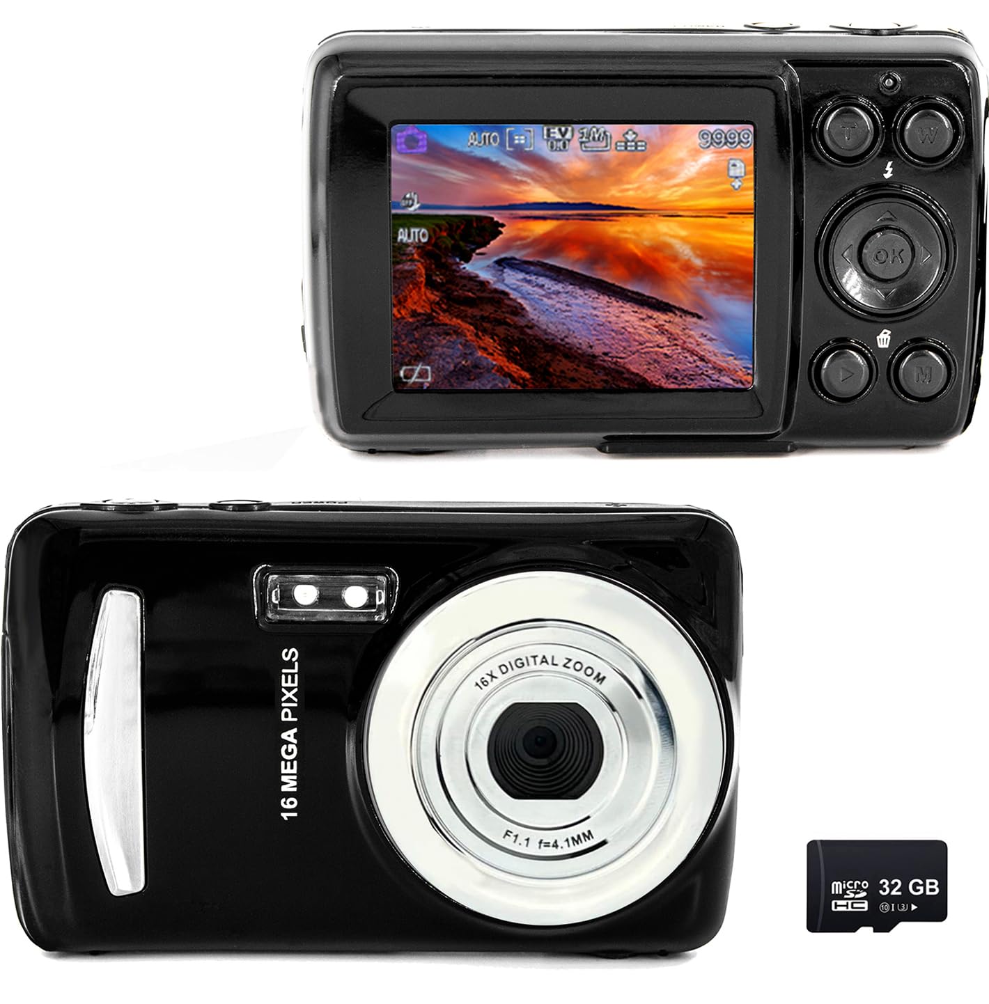 Foto 2 pulgar | Cámara Digital Acuvar De 16 Mp Con Pantalla Lcd 2.4 Y Tarjeta Sd De 32 Gb - Venta Internacional.