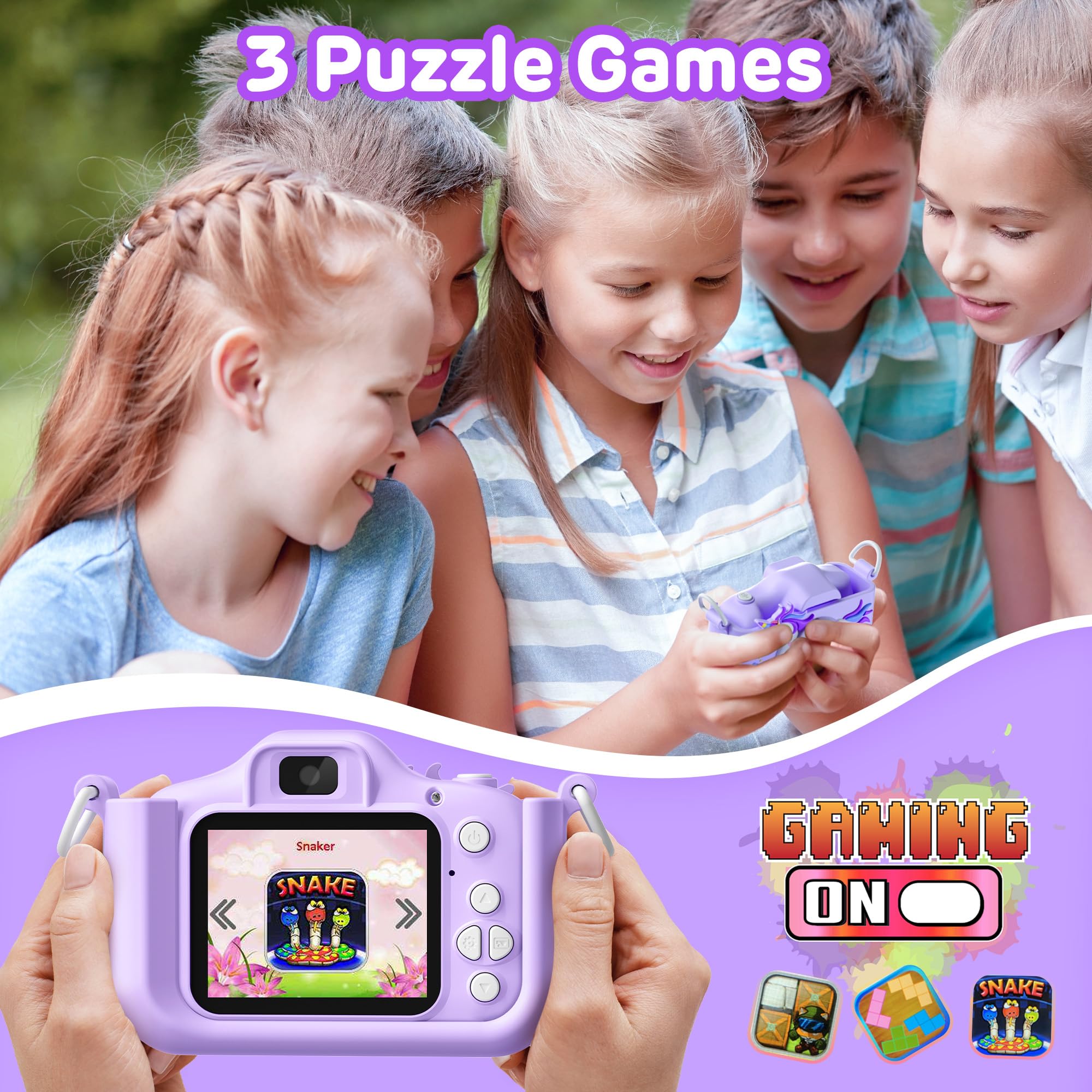 Foto 6 pulgar | Cámara Infantil Hometall Upgrade Unicorn 1080p Hd Con Tarjeta Sd De 32 Gb - Venta Internacional.