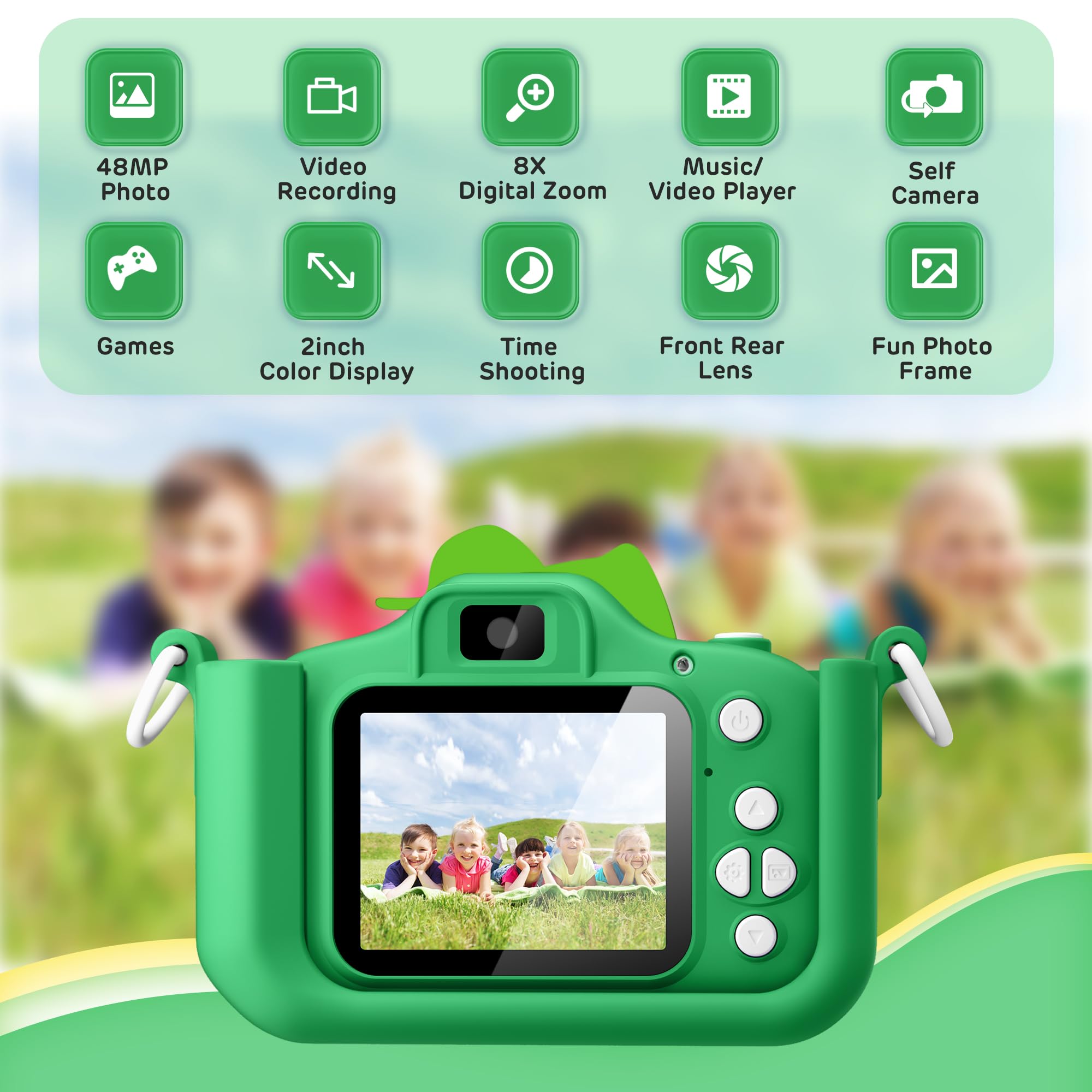 Foto 2 | Cámara Para Niños Hometall Dinosaur 1080p Hd Con Tarjeta Sd De 32 Gb, 3-12 Años - Venta Internacional.