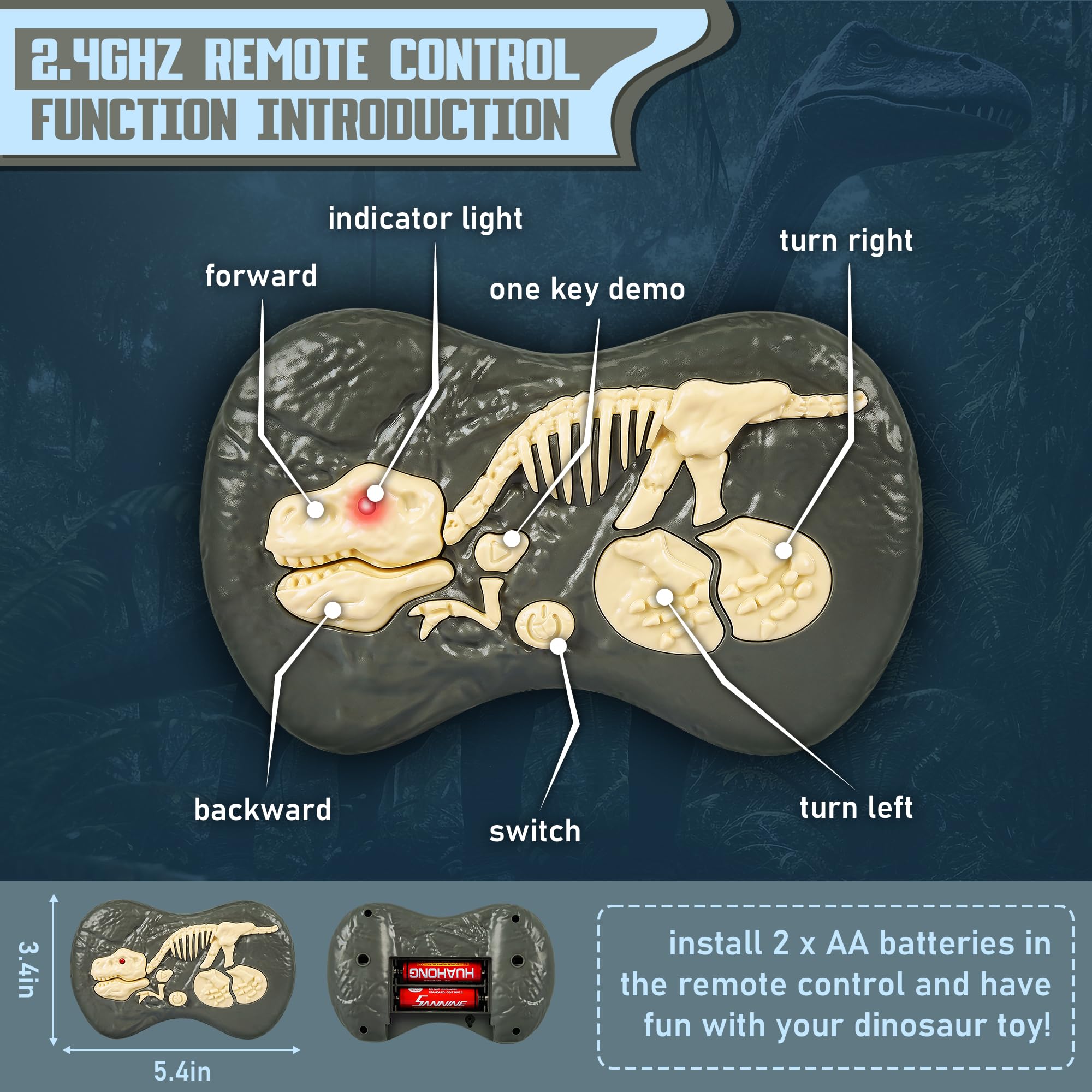 Foto 3 pulgar | Venta Internacional - Dinosaurio Cuku Velociraptor A Control Remoto Con Ojo 3d Para Niños