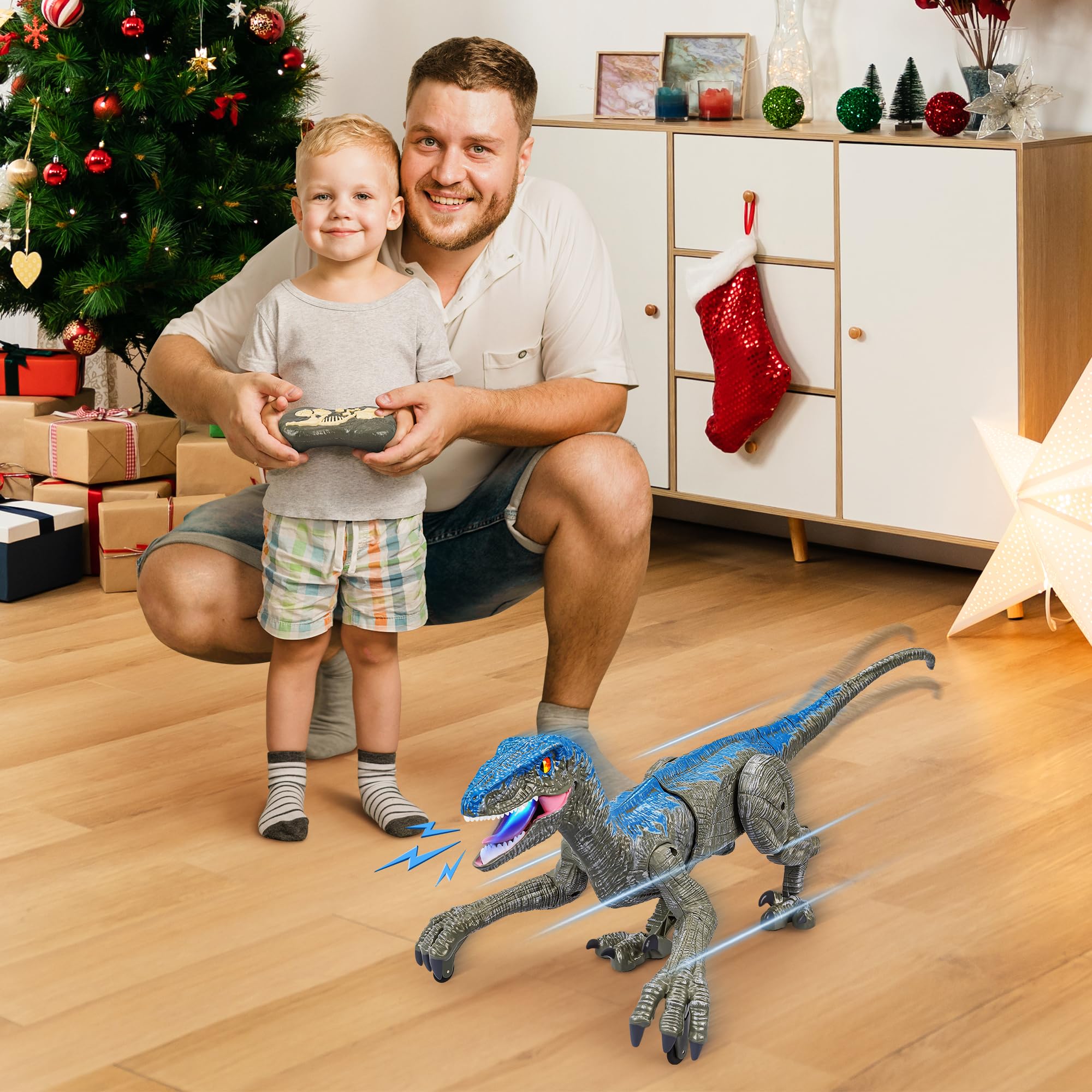 Foto 7 pulgar | Venta Internacional - Dinosaurio Cuku Velociraptor A Control Remoto Con Ojo 3d Para Niños