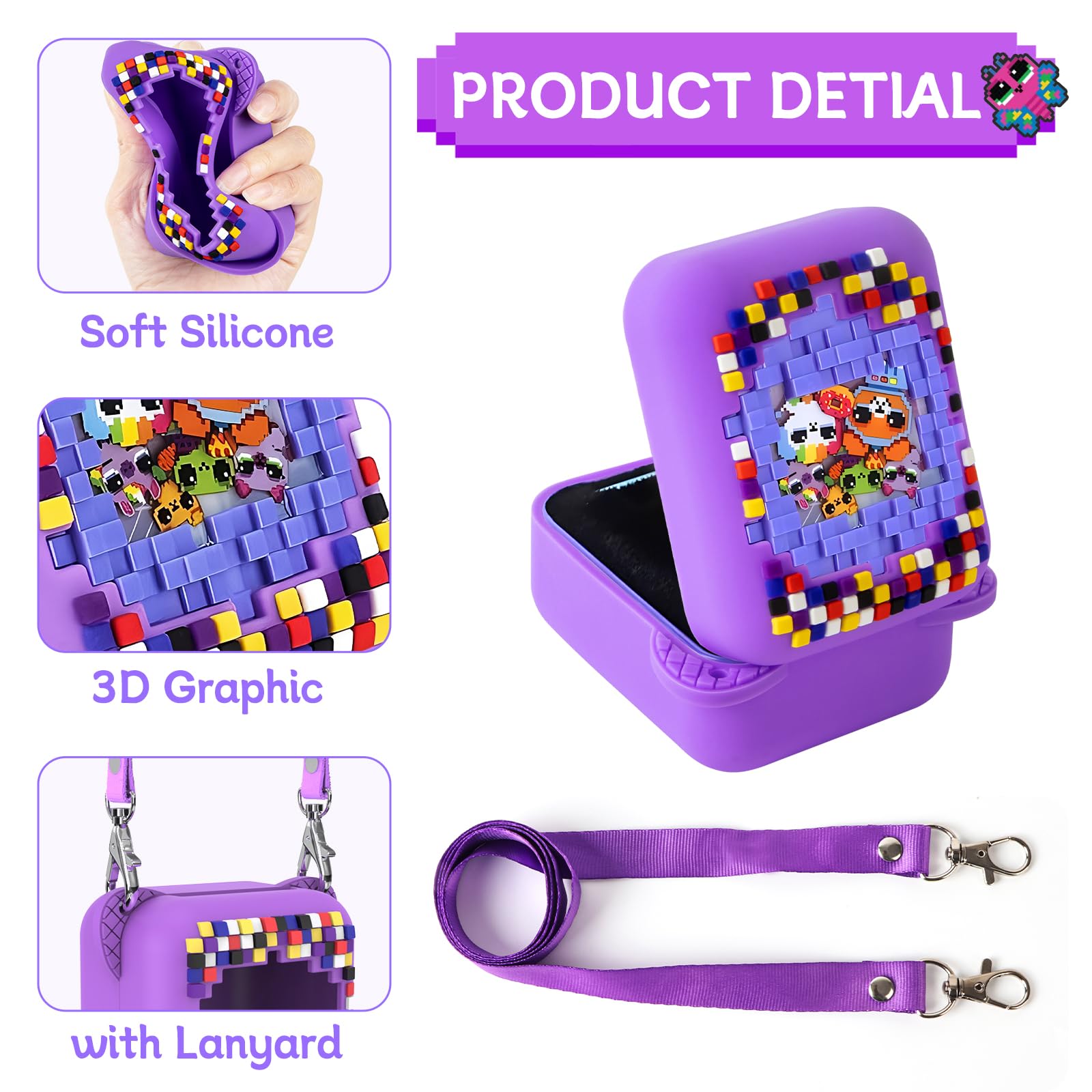 Foto 3 pulgar | Funda Qoosea Para Juguete Interactivo Bitzee, Digital Para Mascotas, Color Morado - Venta Internacional.