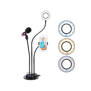 Foto 1 | Soporte de Anillo de Luz Led 3 En 1 para Teléfono Y Micrófono - Venta Internacional