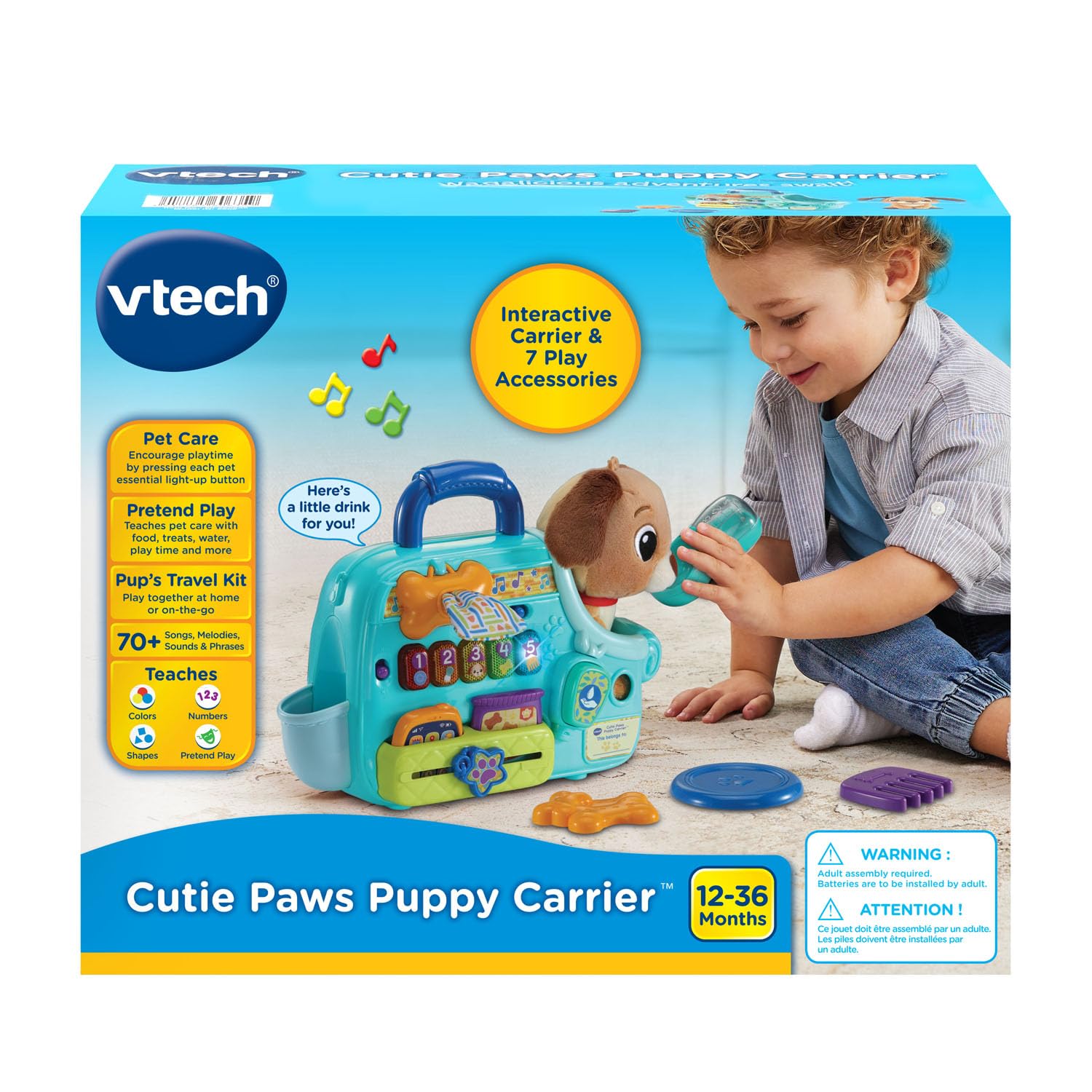 Foto 8 pulgar | Transportador De Cachorros Vtech Cutie Paws Blue Con Accesorios De 12 A 36 M - Venta Internacional.