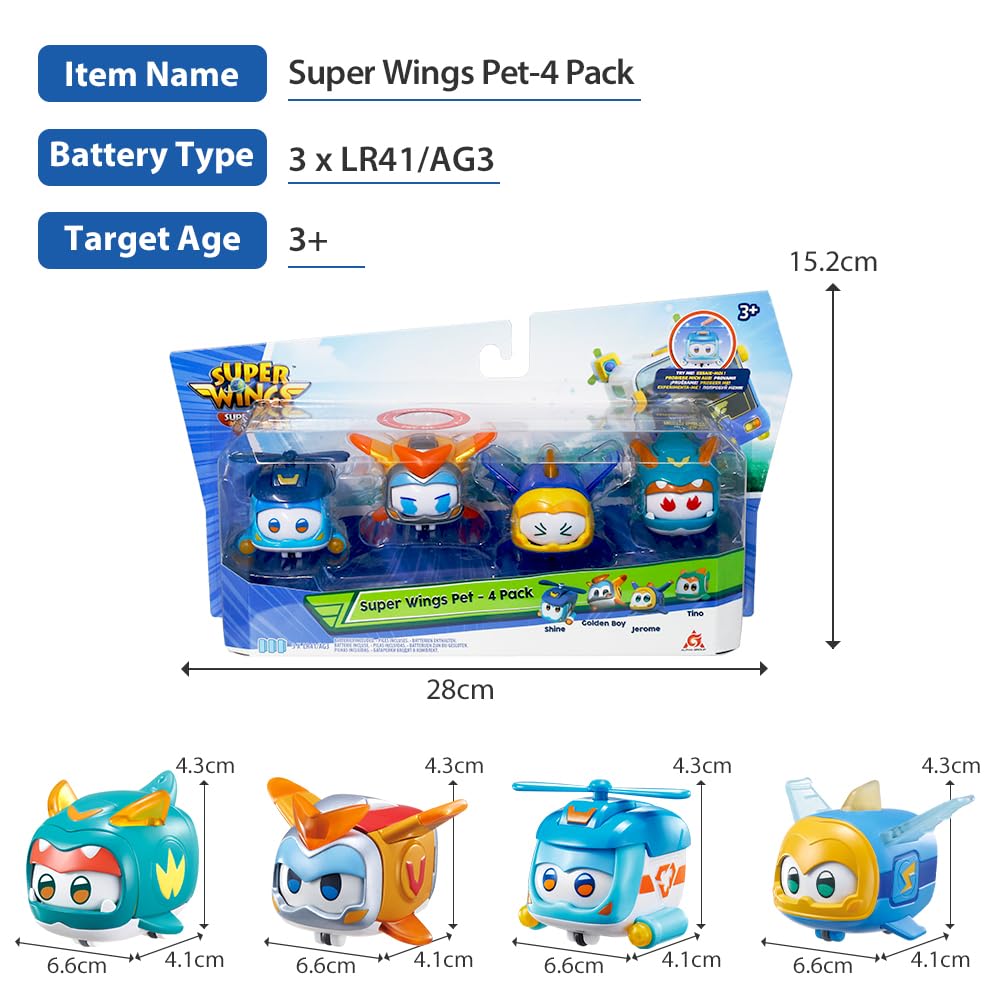 Foto 7 pulgar | Set De Supermascotas Toy Super Wings Jerome Golden Boy Shine Tino - Venta Internacional.