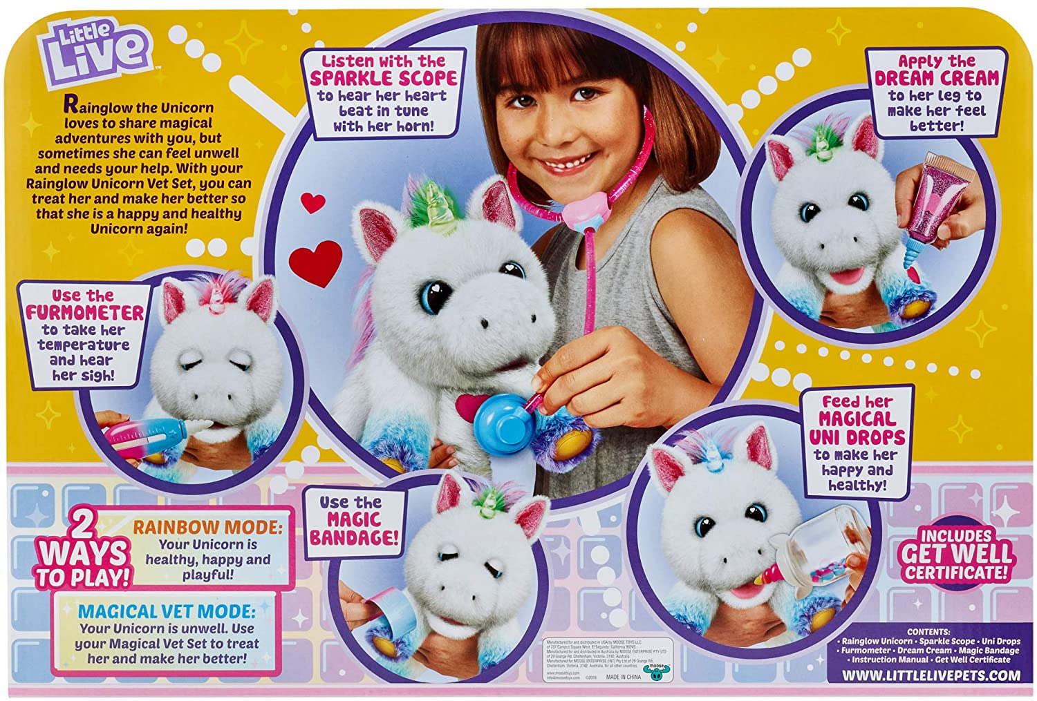 Foto 3 pulgar | Rainlow Interactivo Con Forma De Unicornio Veterinario Little Live Pets - Venta Internacional.
